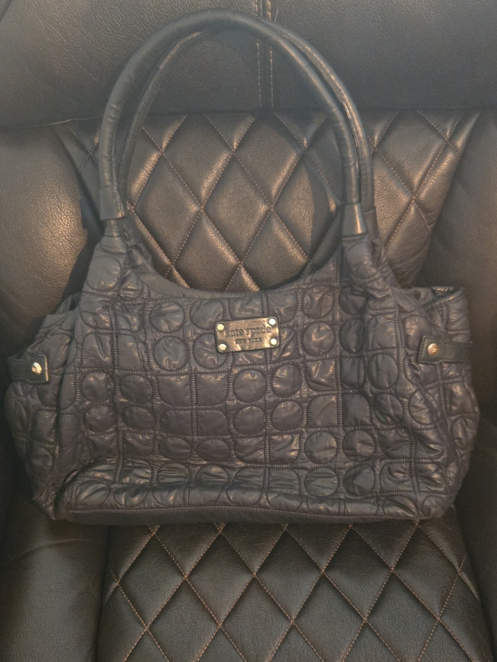 kate spade Navy Quilted Leather Shoulder Bag